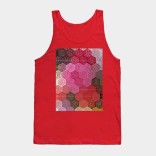 Hexagon brodery decorative pattern Tank Top